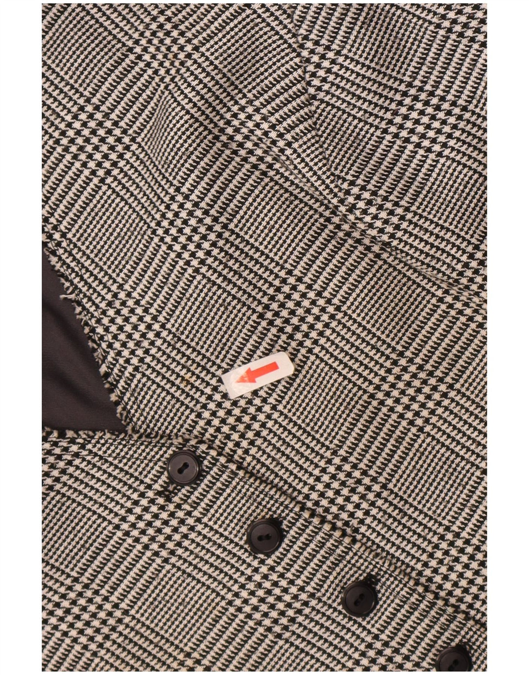 Vintage mujer chaleco Reino Unido 16 grande gris Houndstooth