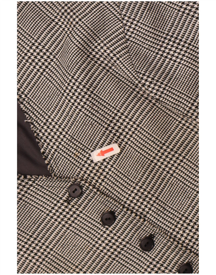 Vintage mujer chaleco Reino Unido 16 grande gris Houndstooth