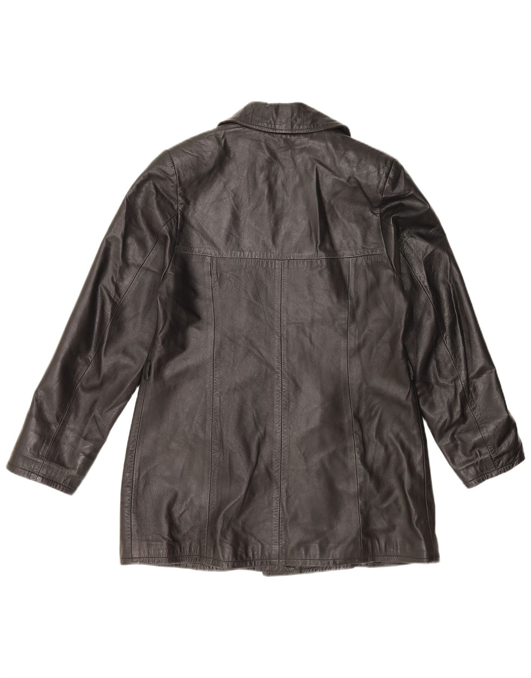 Vintage mujer chaqueta de cuero Reino Unido 18 XL cuero negro