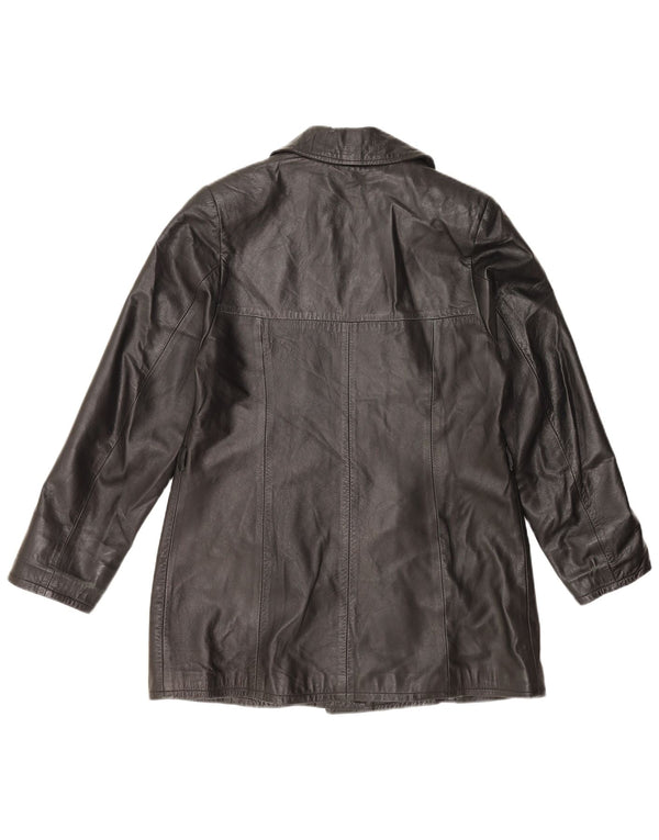 Vintage mujer chaqueta de cuero Reino Unido 18 XL cuero negro