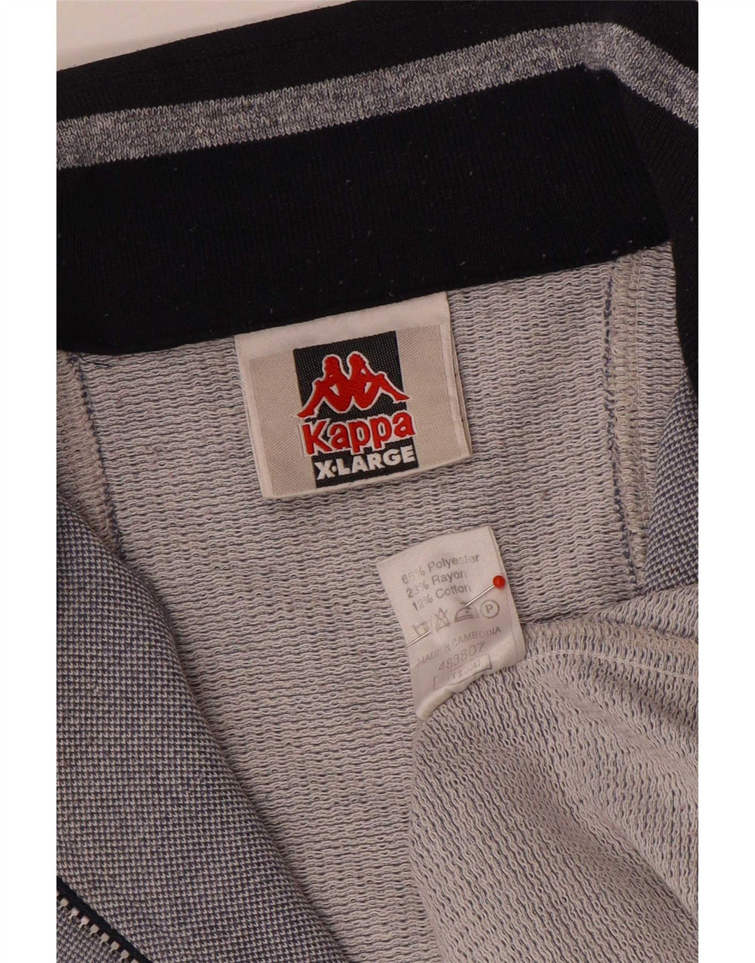 Kappa Mens Graphic Chándal Top Chaqueta XL Gris Poliéster