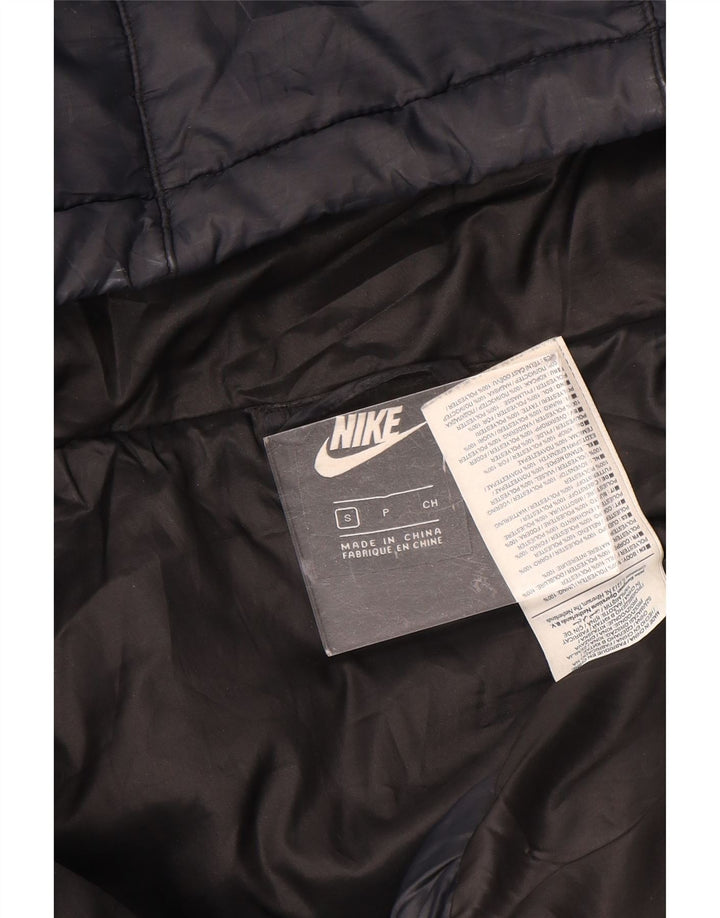 Nike Chaqueta acolchada con capucha para mujer UK 10 Small Poliéster negro