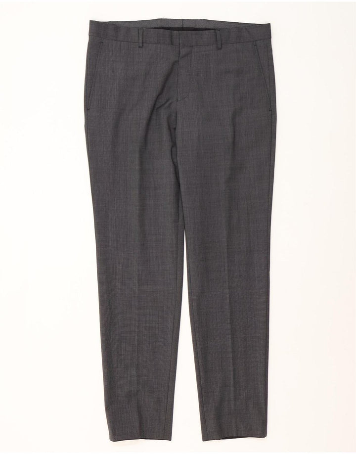 S.Oliver Traje de 2 botones para hombre UK 46 3XL W38 L32 Poliéster gris