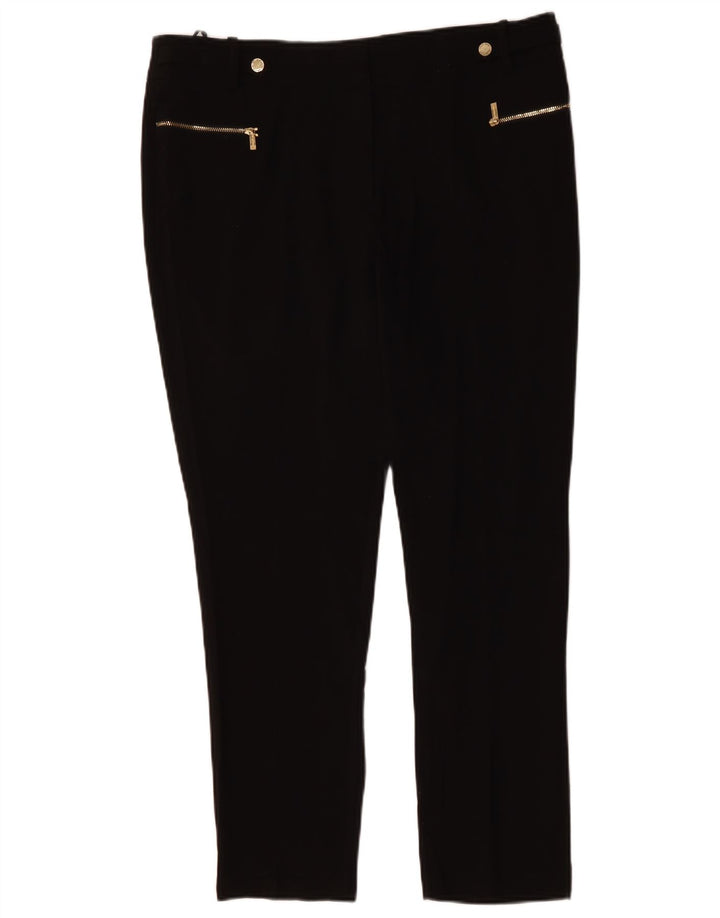 CALVIN KLEIN Pantalones casuales delgados para mujer US 12 Large W36 L30 Negro