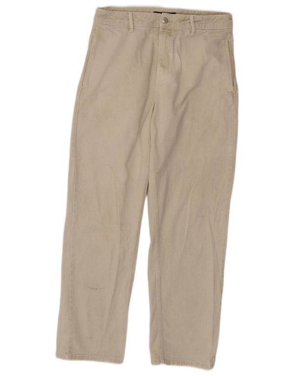 Zara Jeans rectos para hombre EU 42 Large W32 L30 Algodón beige