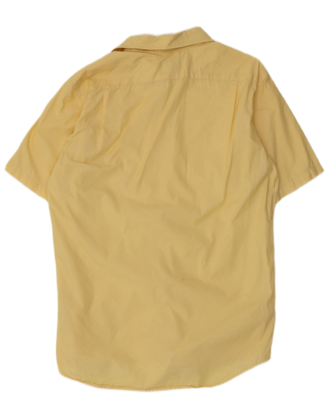 Camisa Lacoste Manga Corta Hombre Talla 40 Algodón Amarillo Mediano