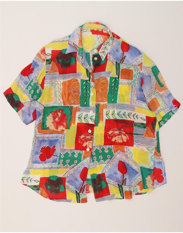 Vintage Womens Longline Shirt Blouse EU 40 Medium Multicoloured Viscose