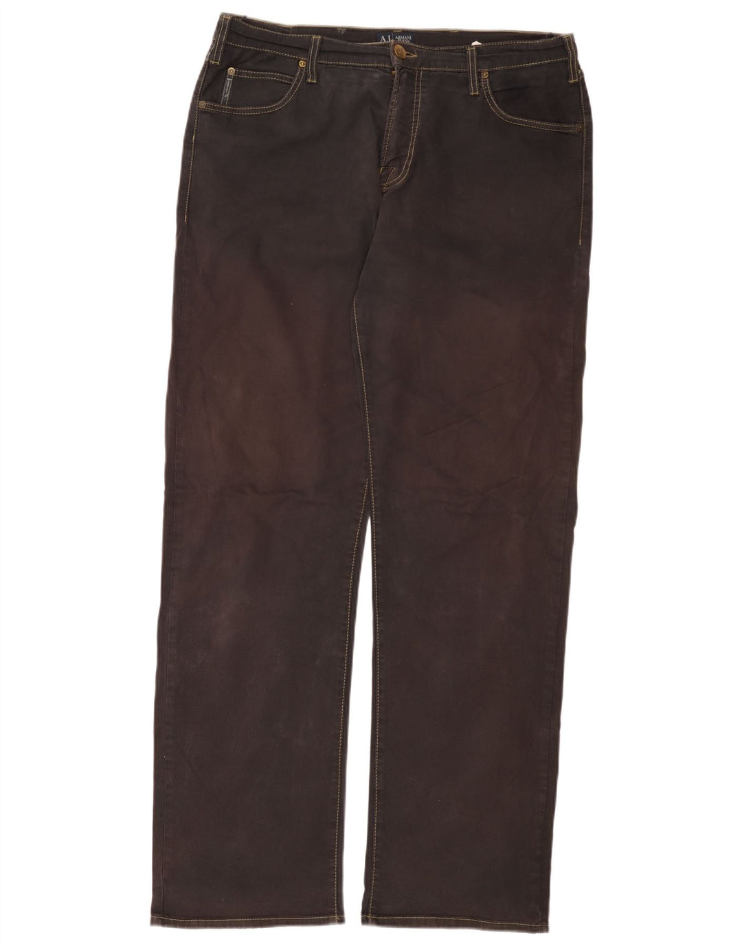 ARMANI Vaqueros rectos para hombre W36 L34 Negro