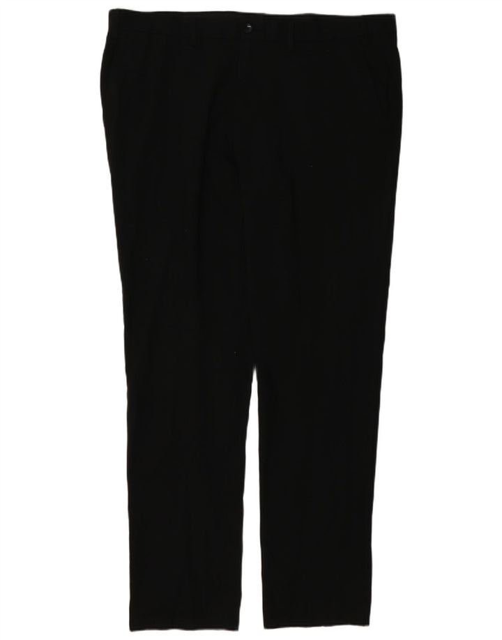 MARKS & SPENCER Pantalón chino ajustado para hombre W40 L33 Poliéster negro
