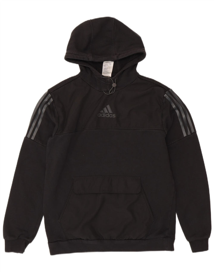 ADIDAS Hombre Sudadera con capucha Jumper Medium Negro Algodón