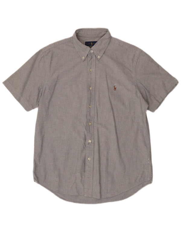 RALPH LAUREN Camisa de manga corta para hombre de corte clásico de algodón gris medio
