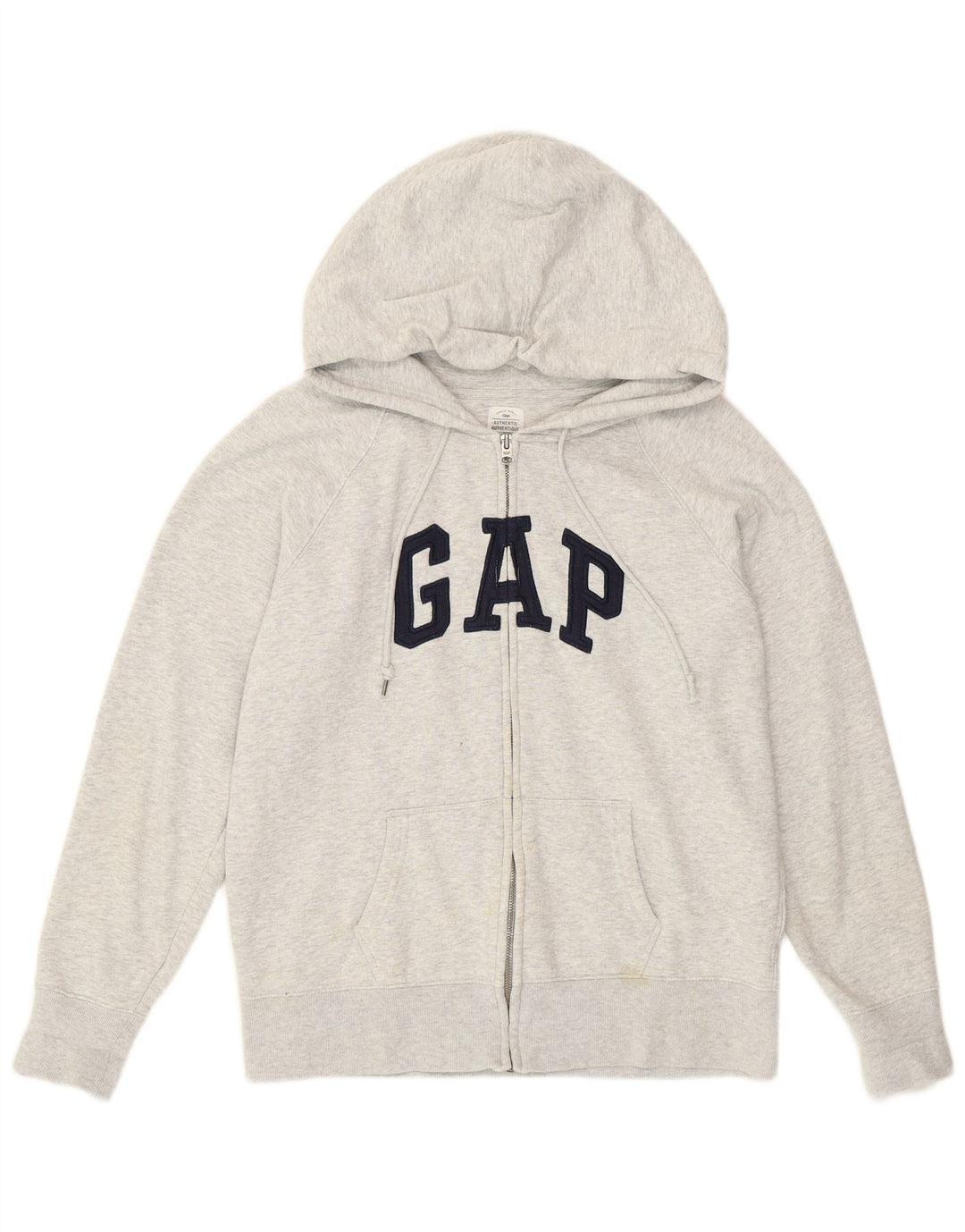 Gap Mujer Graphic Zip Sudadera Con Capucha Suéter Grande Gris Algodón