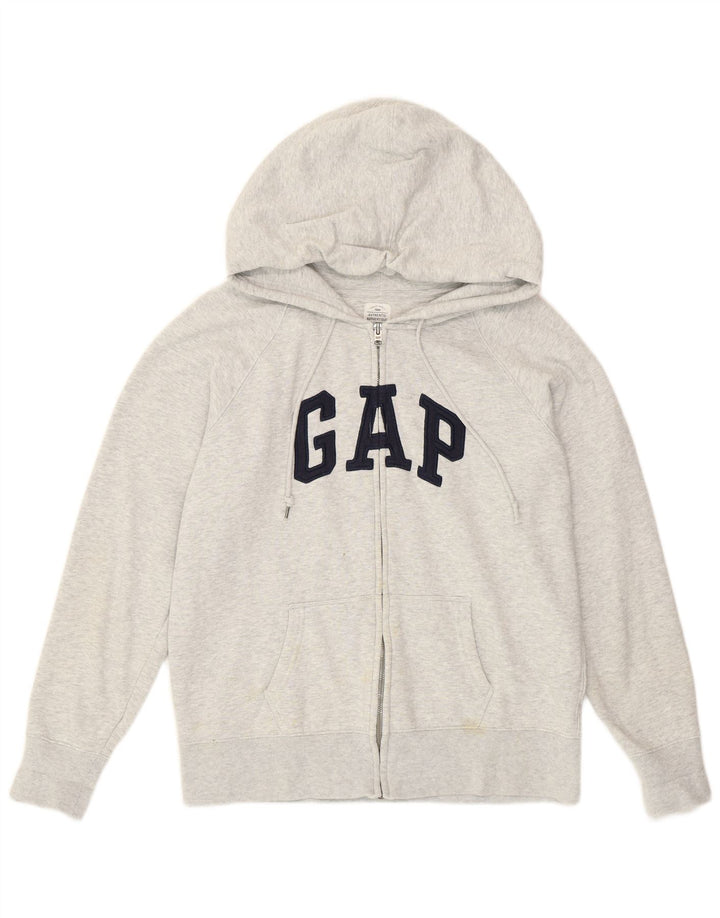 Gap Mujer Graphic Zip Sudadera Con Capucha Suéter Grande Gris Algodón