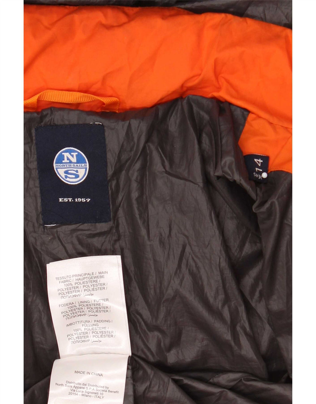 North Sails Chaqueta acolchada con gráfico para niños 13-14 años color naranja