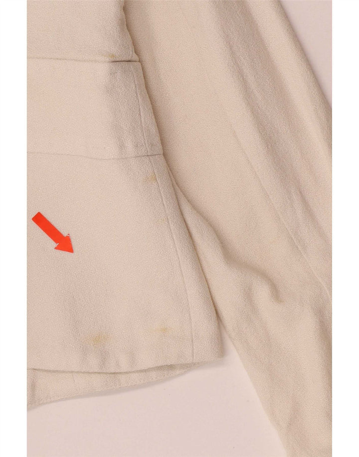 Chaqueta tipo blazer corta con 1 botón para mujer Valentino IT 44 Mediana de algodón blanco roto