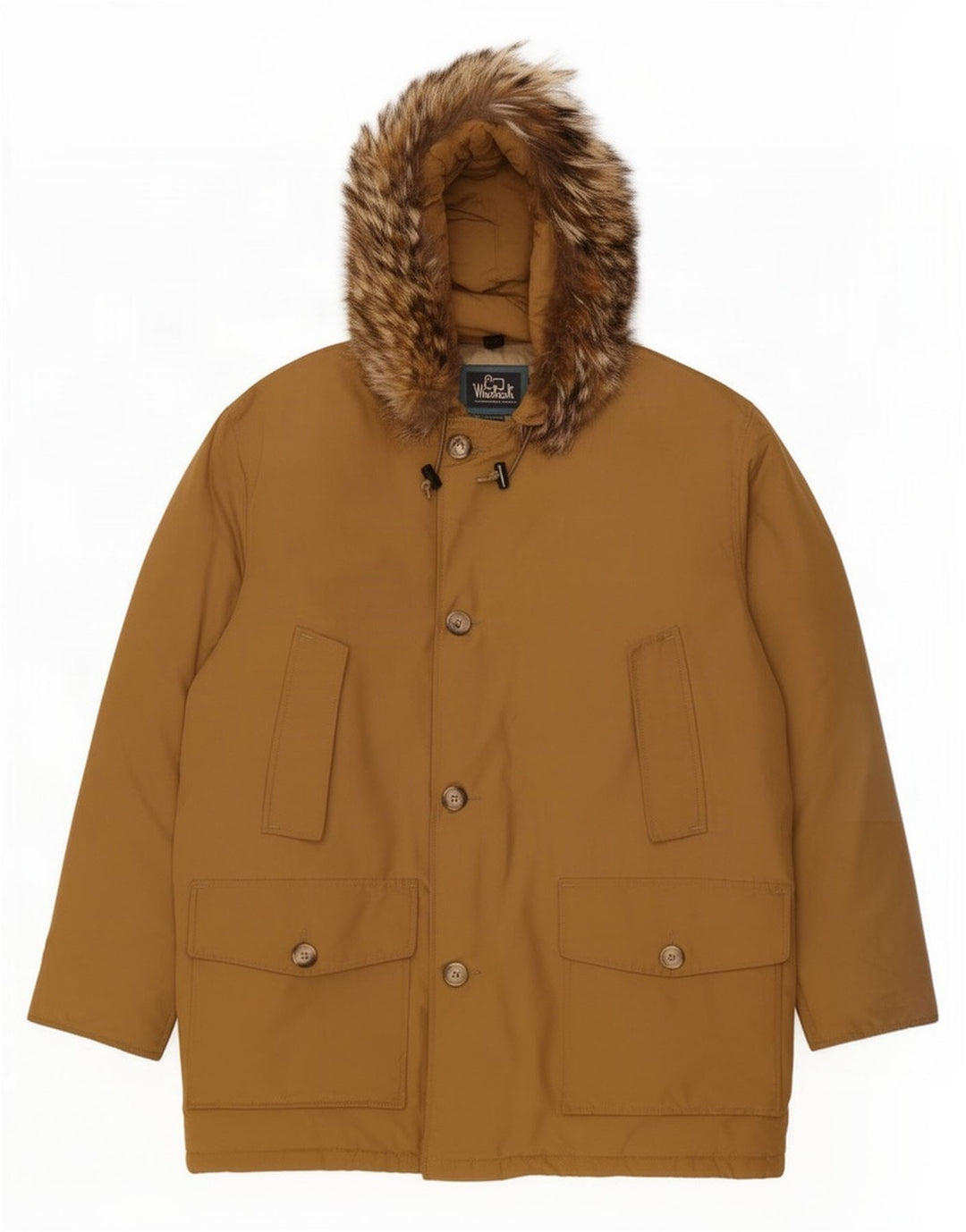 Woolrich Parka con capucha para hombre, talla 40, color beige