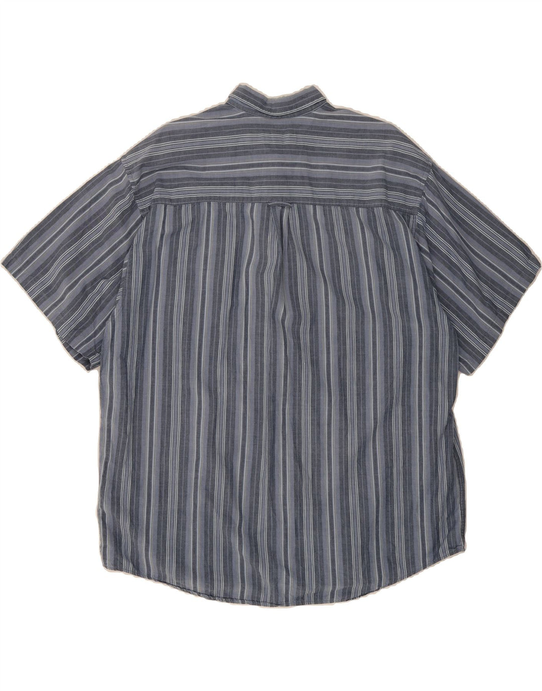 EDDIE BAUER Mens Short Sleeve Shirt XL Blue Striped Cotton Vintage Eddie Bauer and Second-Hand Eddie Bauer from Messina Hembry 