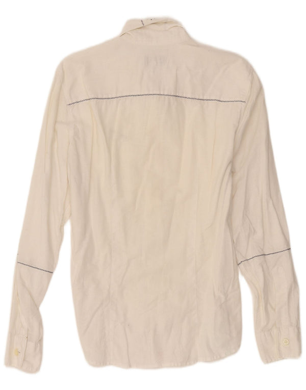 Armani Mens Shirt Medium White Striped Cotton