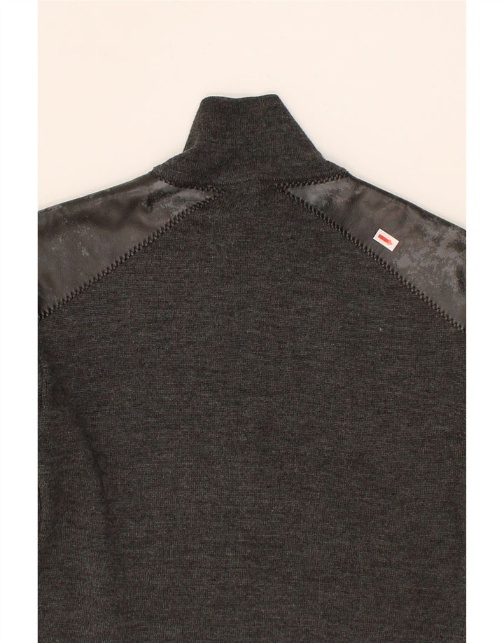 TRUSSARDI Womens Cardigan Sweater UK 12 Medium Grey Wool Vintage Trussardi and Second-Hand Trussardi from Messina Hembry 