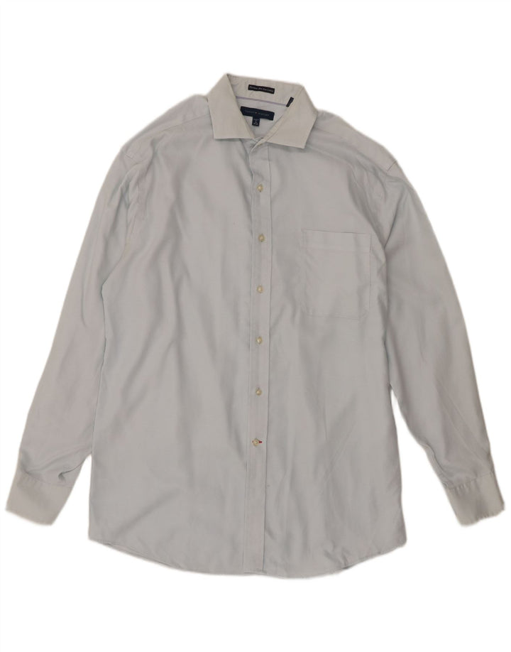 Tommy Hilfiger Camisa de corte regular para hombre Talla 16 Algodón azul grande