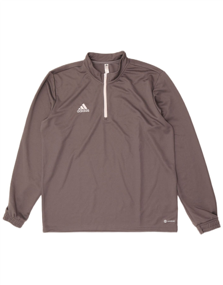 Adidas Hombre Aeroready Zip Neck Jersey Chándal Top XL Gris Poliéster