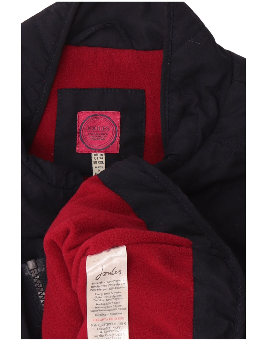 Chaleco acolchado para mujer Joules UK 40 XL Poliéster azul marino
