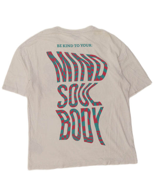 Jack & Jones Hombre Camiseta Gráfica Top Medium Blanco Algodón