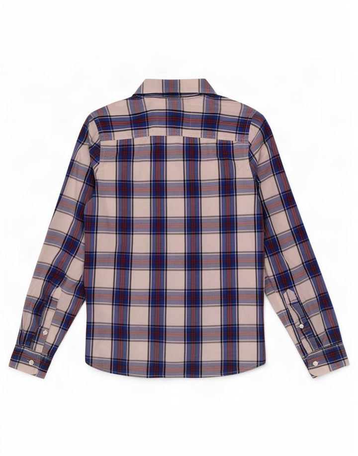 Camisa Hollister Hombre Algodón A Cuadros Azul Medio