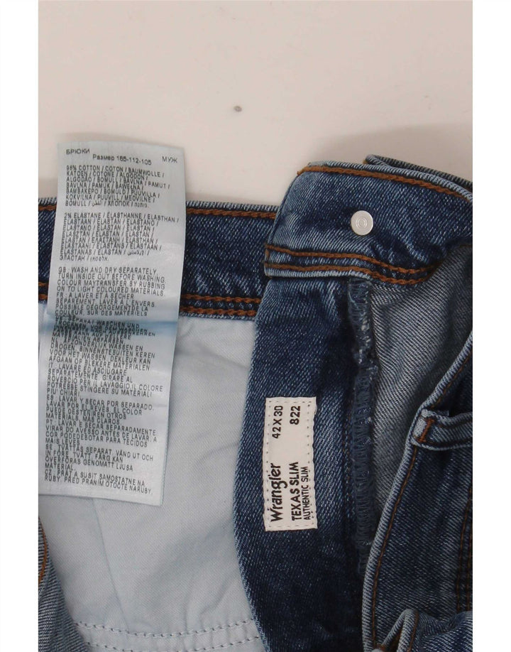 Vaqueros Wrangler Texas Slim para hombre W42 L30 Algodón azul