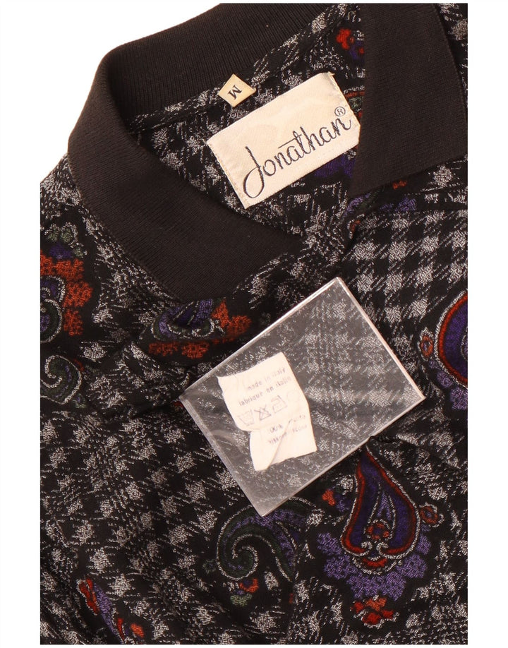 Camisa de franela vintage para hombre Viscosa paisley negra mediana