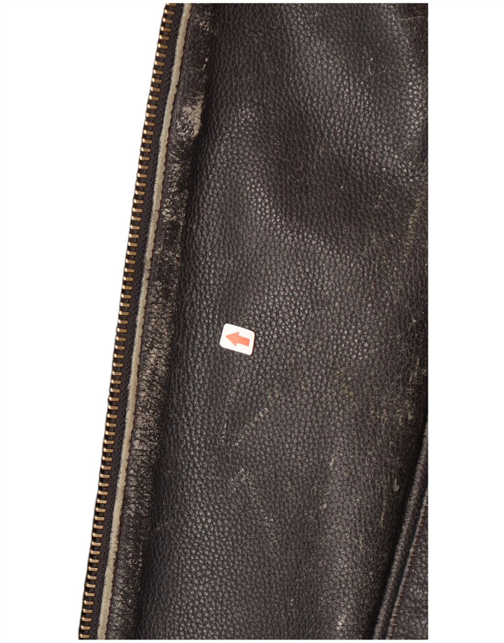 Highway 1 Chaqueta motera de cuero para hombre Talla 60 4XL Cuero negro