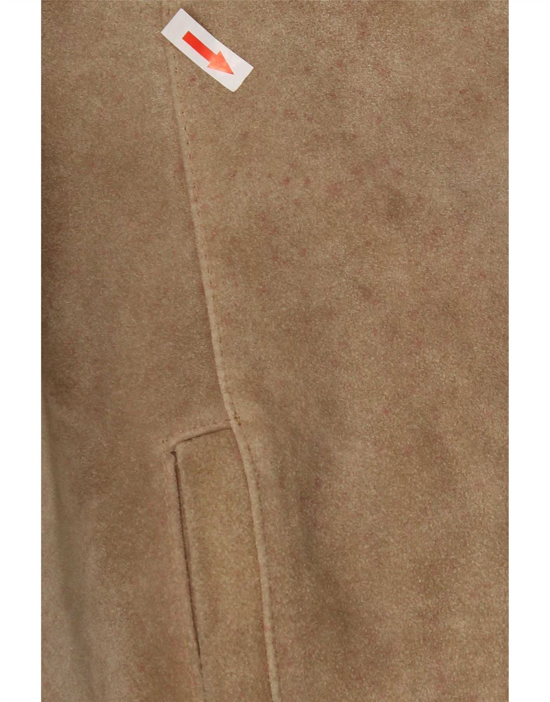 Vintage mujer ante bomber chaqueta EU 50 XL beige colorblock poliacrílico
