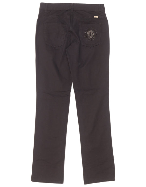 Pantalón Casual Mujer Trussardi Recto W28 L33 Azul Marino Algodón