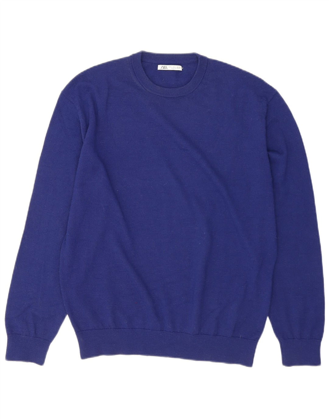 Zara Hombre Jersey De Cuello Redondo Jersey Grande Azul