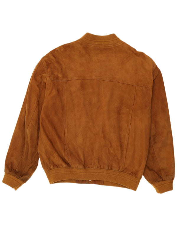 Vintage hombres ante bomber chaqueta IT 54 2XL cuero marrón