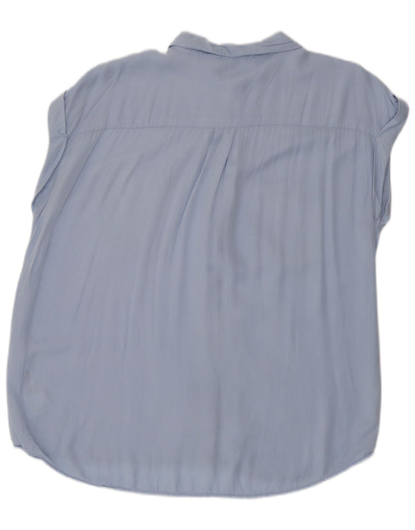 Oasis Blusa sin mangas para mujer UK 44 Large Viscosa azul