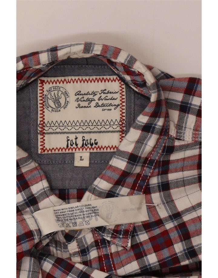 Camisa de franela para hombre de Fat Face de algodón con cuadros rojos grandes