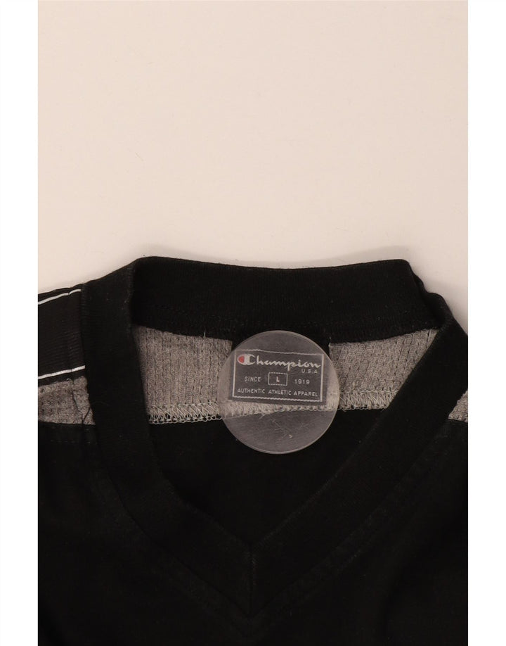 Champion Camiseta gráfica para hombre Top grande negro color block