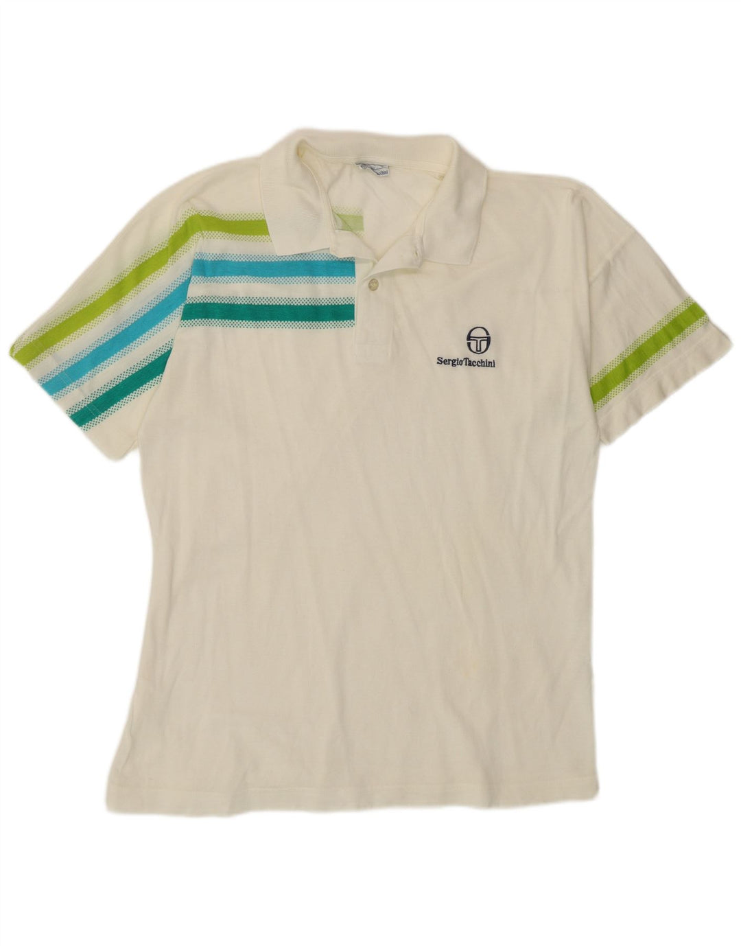 SERGIO TACCHINI Polo Hombre IT 50 Medio Algodón Rayas Blanco