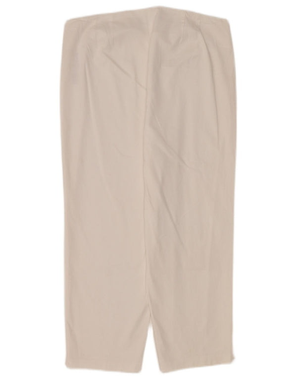 Marks & Spencer Pantalones Capri para Mujer Reino Unido 14 Grande W32 L22 Algodón Blanco