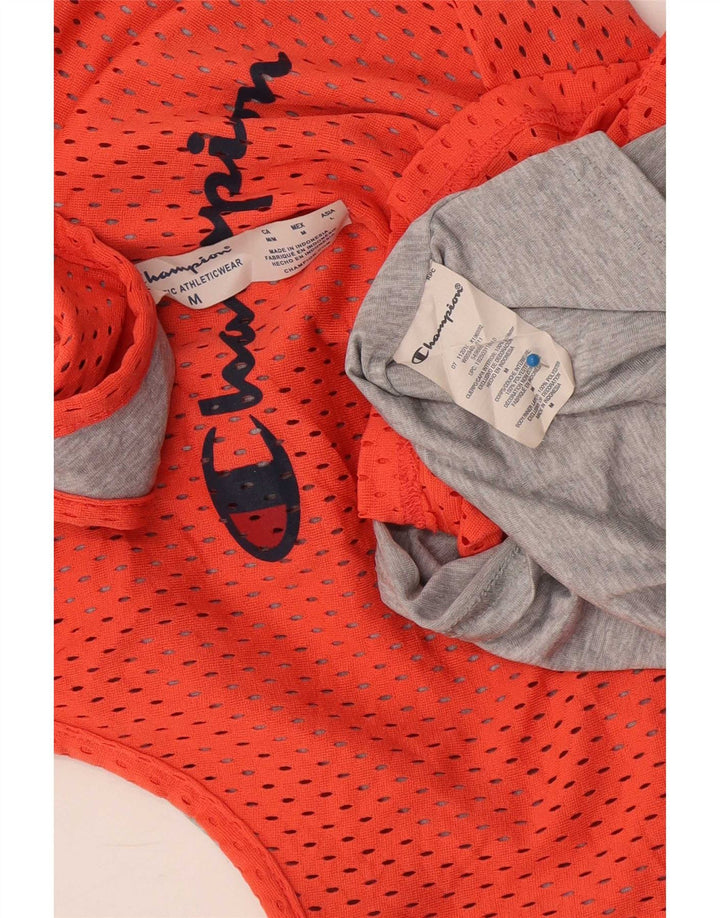 Champion Camiseta sin mangas con gráfico de ajuste atlético para mujer UK 40 Poliéster naranja medio