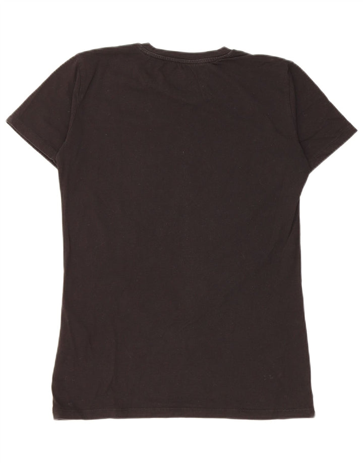 GUESS Camiseta gráfica para mujer Top UK 12 Medium Black Cotton