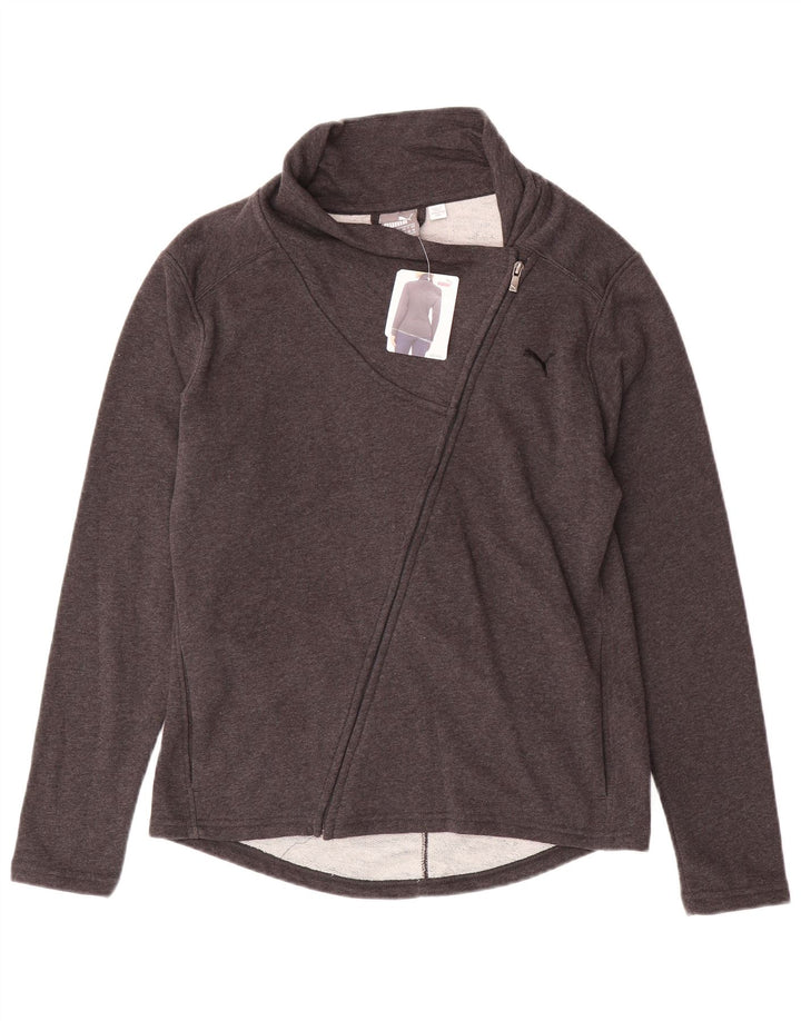 PUMA Chaqueta de chándal para mujer UK 14 Grande Gris Algodón