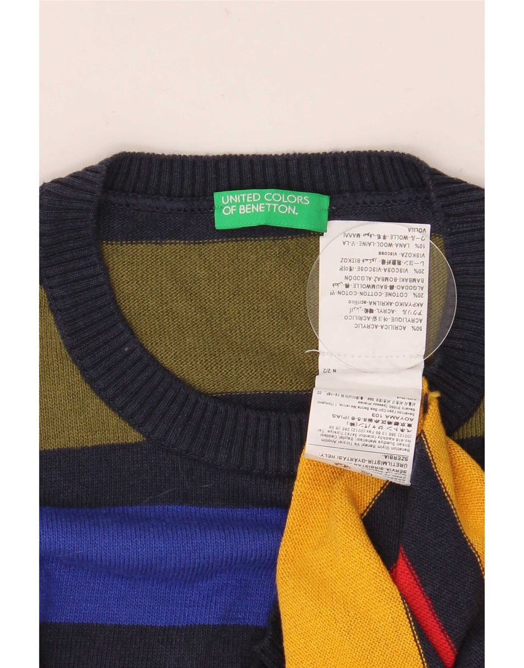 Benetton Jersey De Cuello Redondo Para Niños 11-12 Años 2XL Multicolor