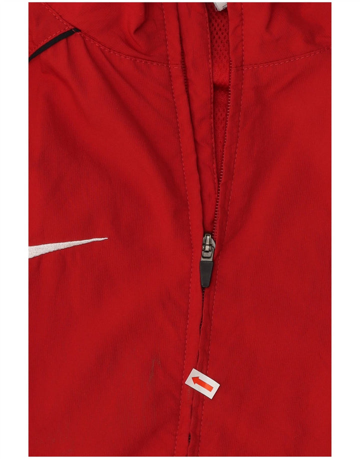 NIKE Mens Dri Fit Tracksuit Top Jacket Medium Red Polyester