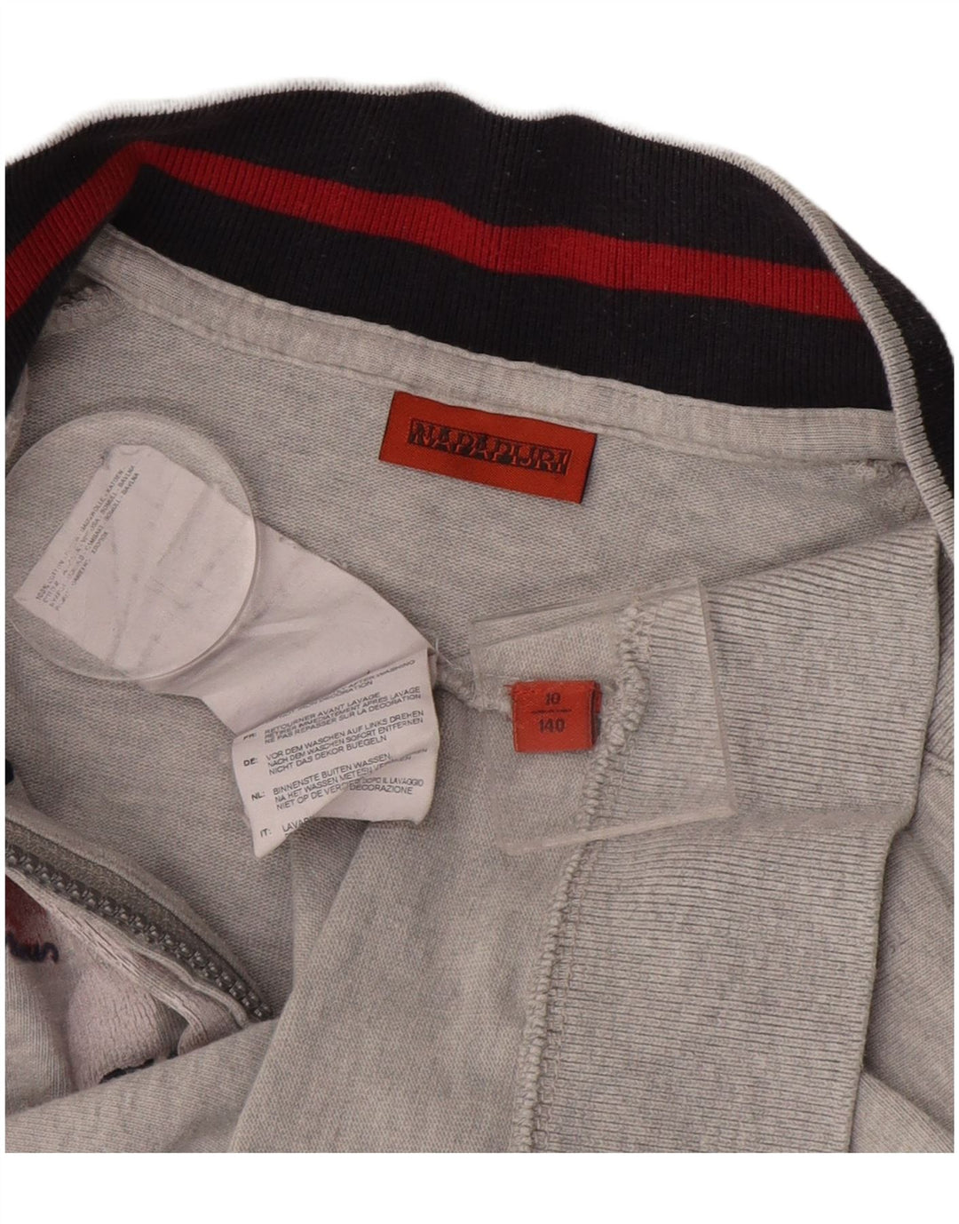 NAPAPIJRI Chaqueta superior de chándal con gráfico para niños 9-10 años Algodón gris