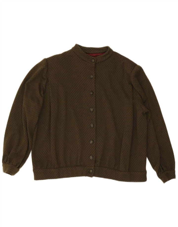 Vintage mujer bomber chaqueta Reino Unido 20 2XL caqui manchado