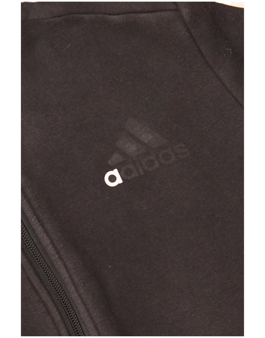 ADIDAS Sudadera con capucha y cremallera para niño 11-12 años Algodón negro