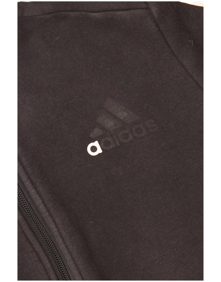 ADIDAS Sudadera con capucha y cremallera para niño 11-12 años Algodón negro