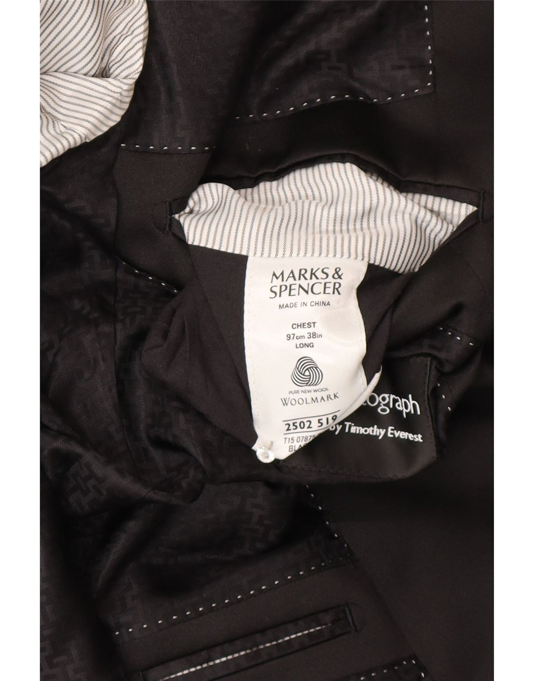 Marks & Spencer Chaqueta tipo blazer larga para hombre Autograph UK 38 Medium Black